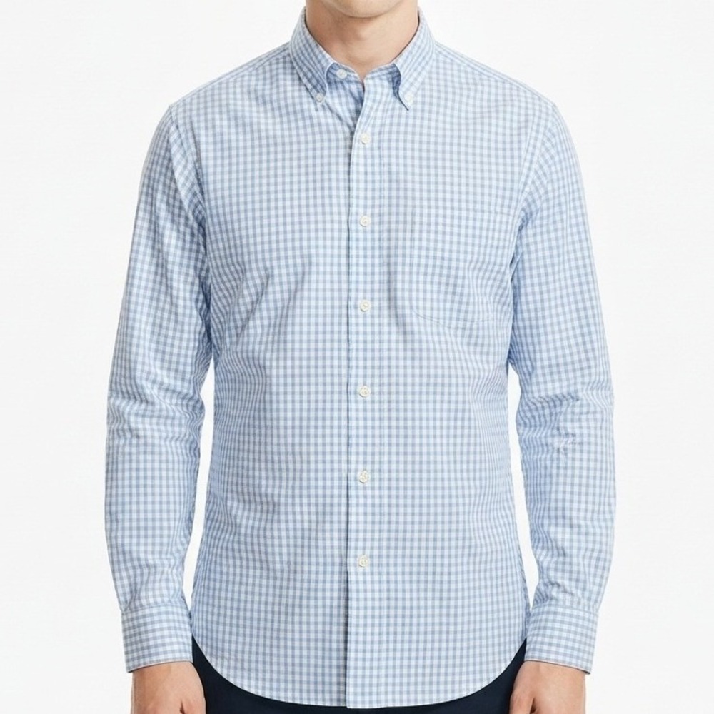 Vineyard Vines Murray Shirt Mens Small Blue Gingham Classic Fit Button Down
